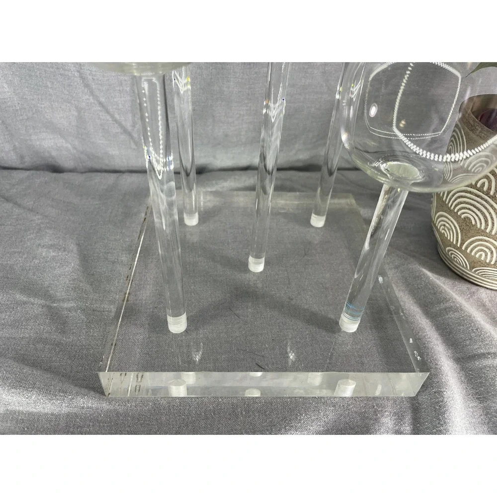 Rare 1960 Vintage‎ Belag MCM hand blown glass oil lamp Luci base 5 stems & wicks